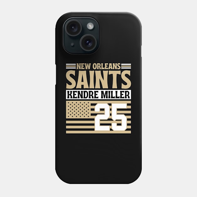 New Orleans Saints Miller 25 American Flag Football Phone Case by Astronaut.co