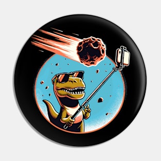 Dinosaur T-Rex Selfie Novelty Funny Dinosaur Pin