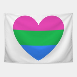 Polysexual Pride Flag Heart Tapestry