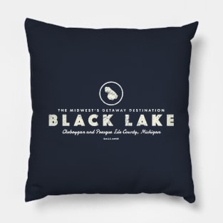 Black Lake Michigan - Lake Shape Pillow