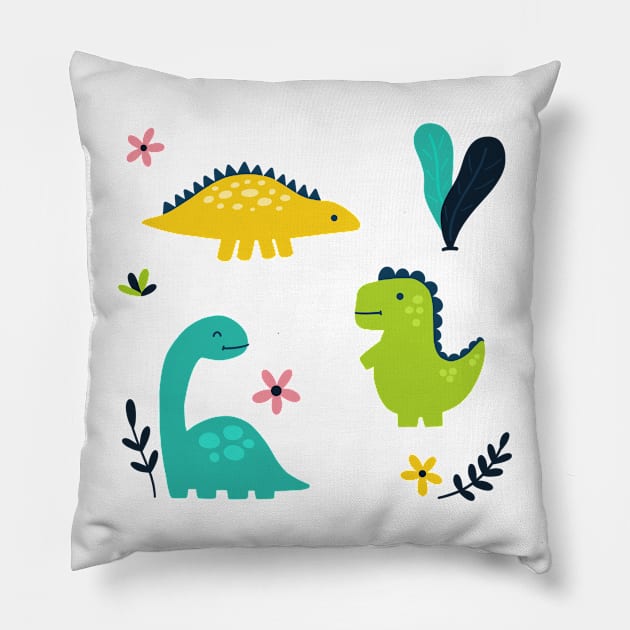 Cute Dinosaur Pillow by lisanisafazrin