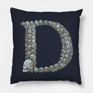 Tahitian Pearl Skull Monogram D Pillow