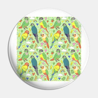 Colourful Conures Pattern Pin