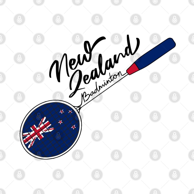 New Zealand Badminton Racquet Sports (New Zealand) Flag by Mochabonk