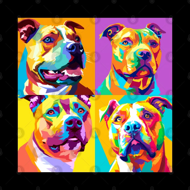 American Staffordshire Terrier Pop Art - Dog Lover Gifts by PawPopArt