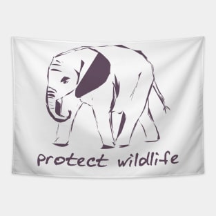 protect wildlife - elephant sketch Tapestry