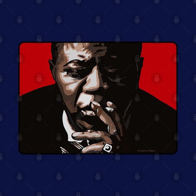 Pop Art of Louis Armstrong in red by FanboyMuseum