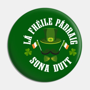 Lá Fhéile Pádraig Sona Duit Léine T-ST Patrick's Day Tees Pin