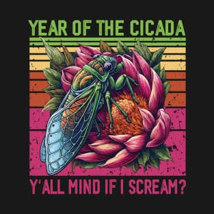 Entomology Year Of The Cicada 2024 Brood Cicada Lover Retro T-Shirt