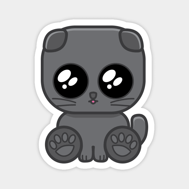 Scotty The Scottish Fold Magnet by JenOfArt