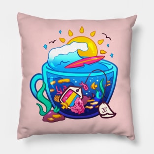 Pride Flag Teacup - Coral Reef Pansexual Pillow