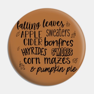 Fall Things Pin