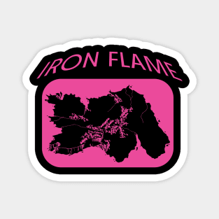 Iron Flame Map Pink Magnet