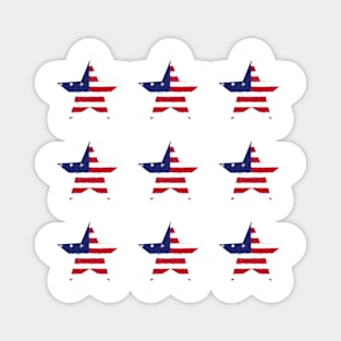 American Flag Stars Pastel Chalk Art Magnet