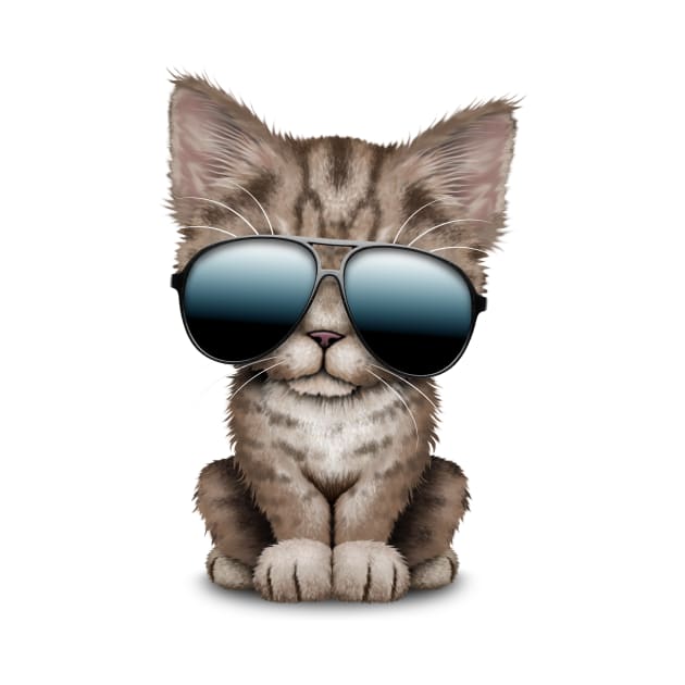 Cute Kitten Wearing Sunglasses by jeffbartels