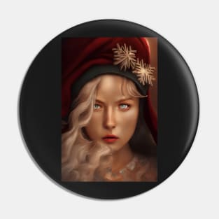 Beautiful Girl Portrait In Santa Claus Costume 4 Pin