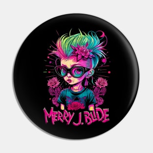 Merry Rock Girl Vintage Pin