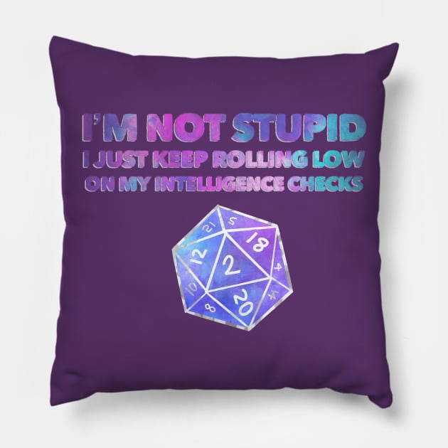 Dungeons & Dragons - I’m not stupid intelligence check Pillow by GeorgiaGoddard