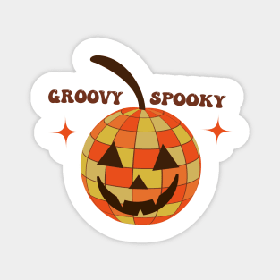 Groovy Spooky Disco Halloween Pumpkin Magnet