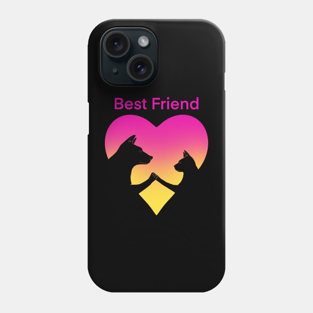 Dog and cat best friend love Phone Case by Artardishop