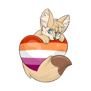 Lesbian-Flag with a Fennec Fox T-Shirt