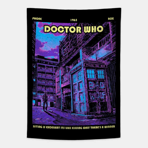 Doctor Who Night Vibe Retro Tapestry by Joker Keder