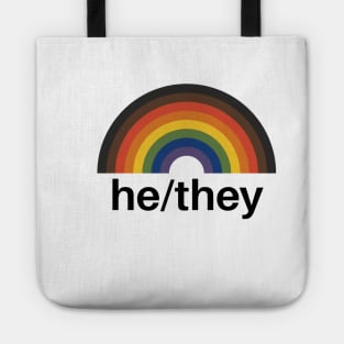 He/They Pronouns Rainbow Tote