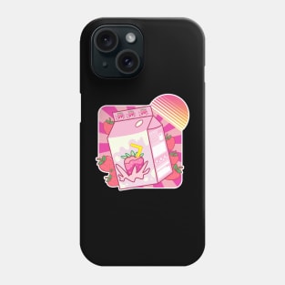 Funny Retro 90s Japanese Kawaii Strawberry Milk Shake Carton Phone Case