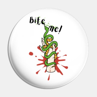 Bite me cartoon snake design Pin