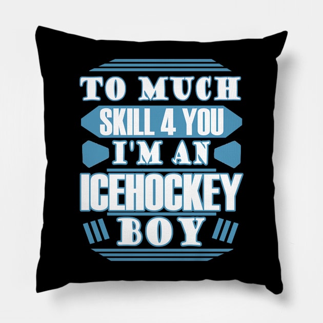 ice hockey ice stadium, ice hockey stick puck Pillow by FindYourFavouriteDesign