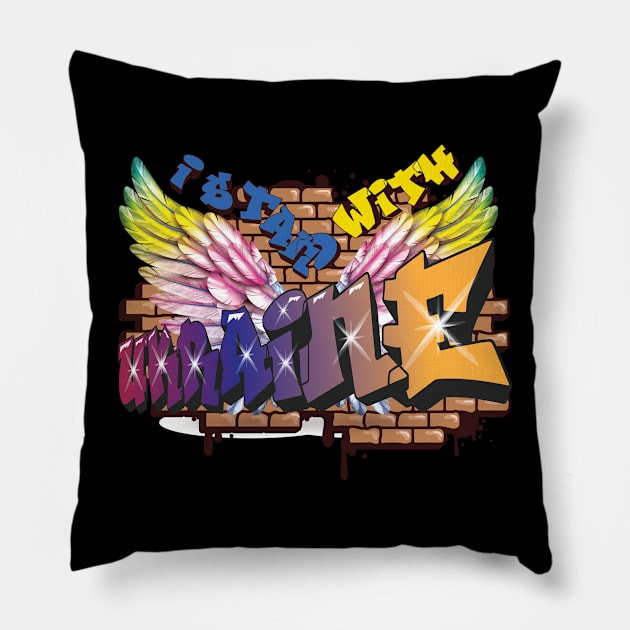 i stand with ukraine Pillow by CREATIVITY88