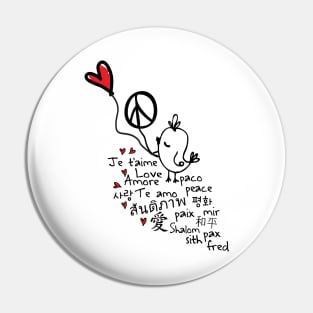 Love & Peace bird Pin