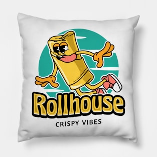 Funny Spring Roll Food Cartoon Pillow