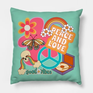 Hippie patches Pillow