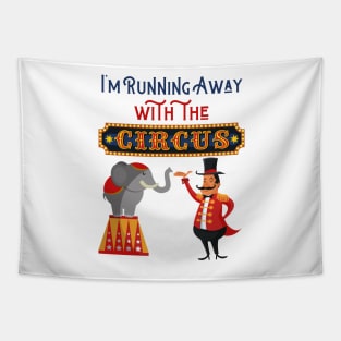 Running Away with the Circus: Ringmaster Elephant Act Tapestry