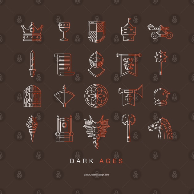 Dark Ages Knight Theme Symbols Icons by BurchCreativeDesign