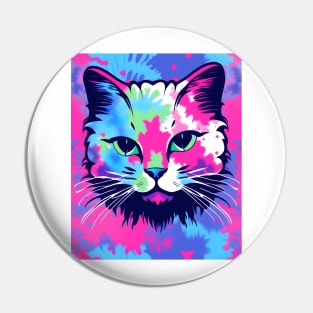 Tie Dye Cat Pin