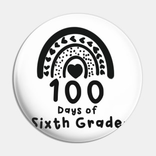 100 Days of Sixth Grade Rainbow Pin