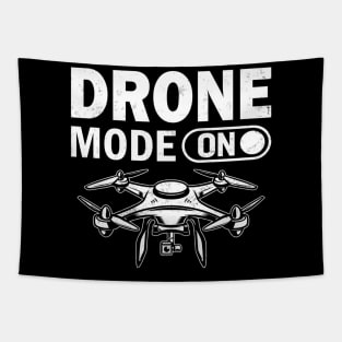 Drone Mode On Funny Drone Pilot Retro Tapestry