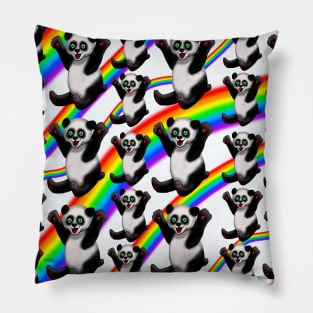 Pick me up panda rainbow hugs Pillow