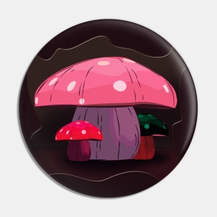 Pastel Mushroom Family Pin