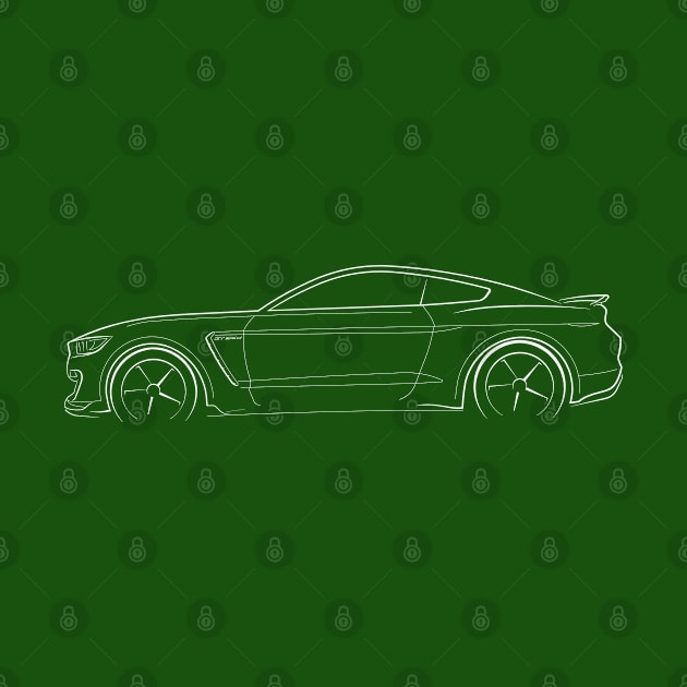 Ford GT350 Mustang - profile stencil, white by mal_photography