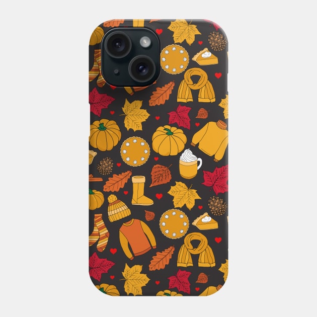 Love Fall Cozy Autumn Pattern Phone Case by HotHibiscus