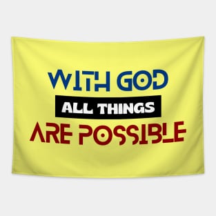 With God All Things Are Possible | Christian Typography Tapestry