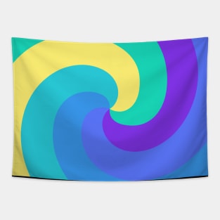 Abstract Circle of Bright Colors Tapestry