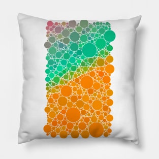 Green and Orange Bubble Polka Dot Pattern Design Pillow