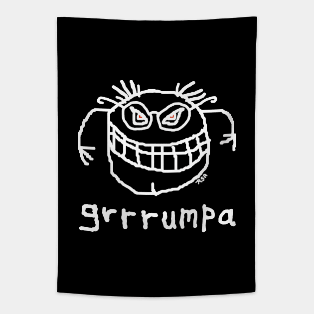 grrrumpa - white outline Tapestry by RawSunArt