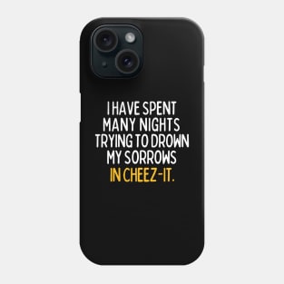 Drowning my sorrows in cheez-it Phone Case