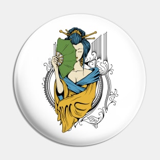 Japanese Geisha Girl Art Pin