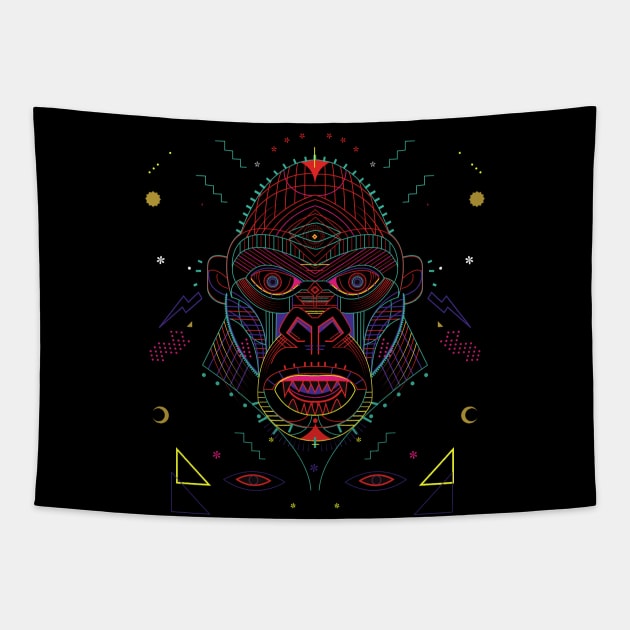 Monkey Tapestry by yoaz